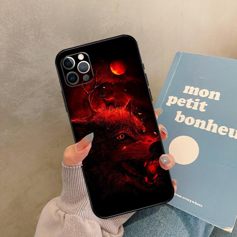 Angry Wolf Case For iPhone 17 Air 16 15 14 13 11 12 Pro Max 13 Mini XR 15 16 Plus 16e Back Cover Shell