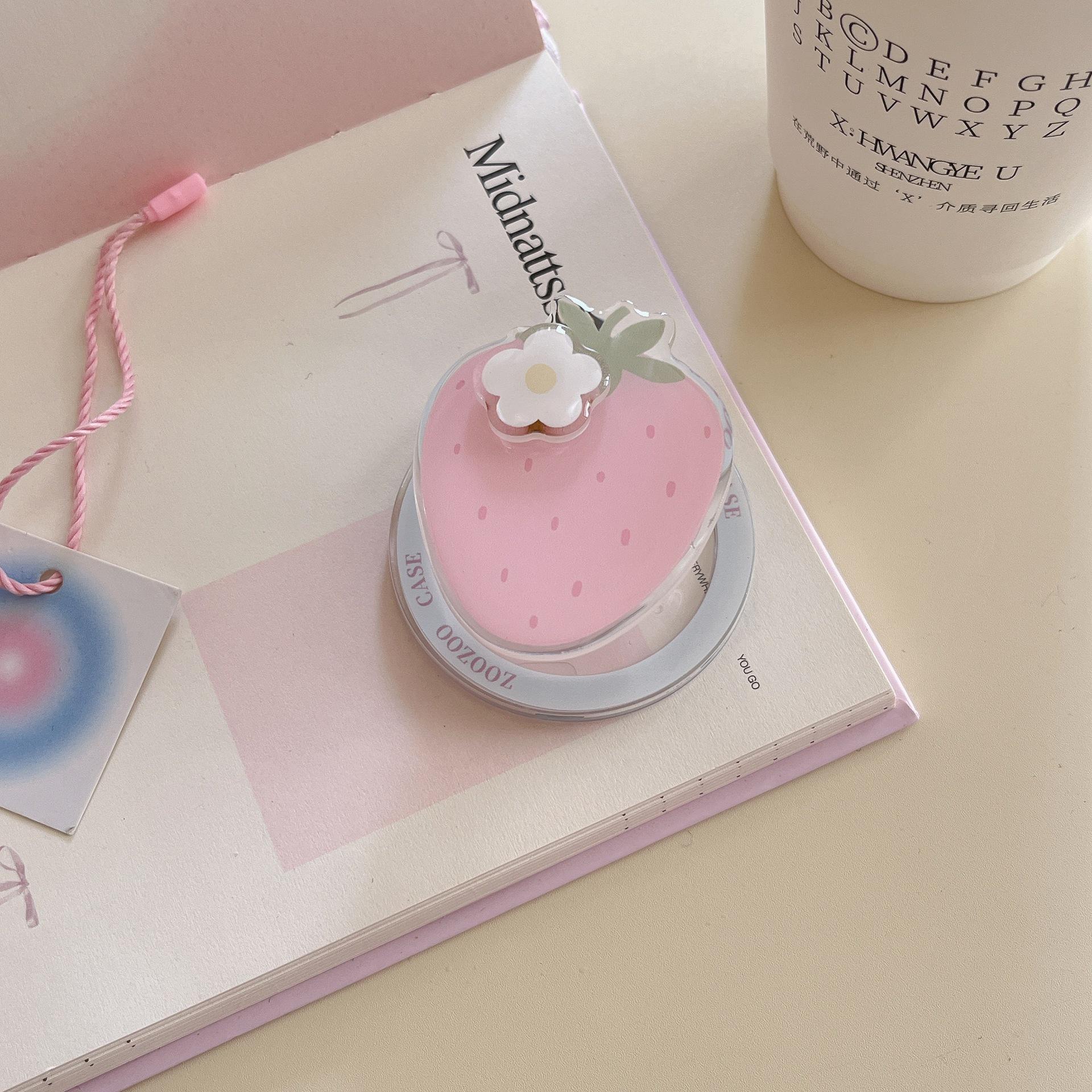 Magnetic Macaron Airbag Phone Holder - Solid Color, Skin-like, Retractable Desktop Stand