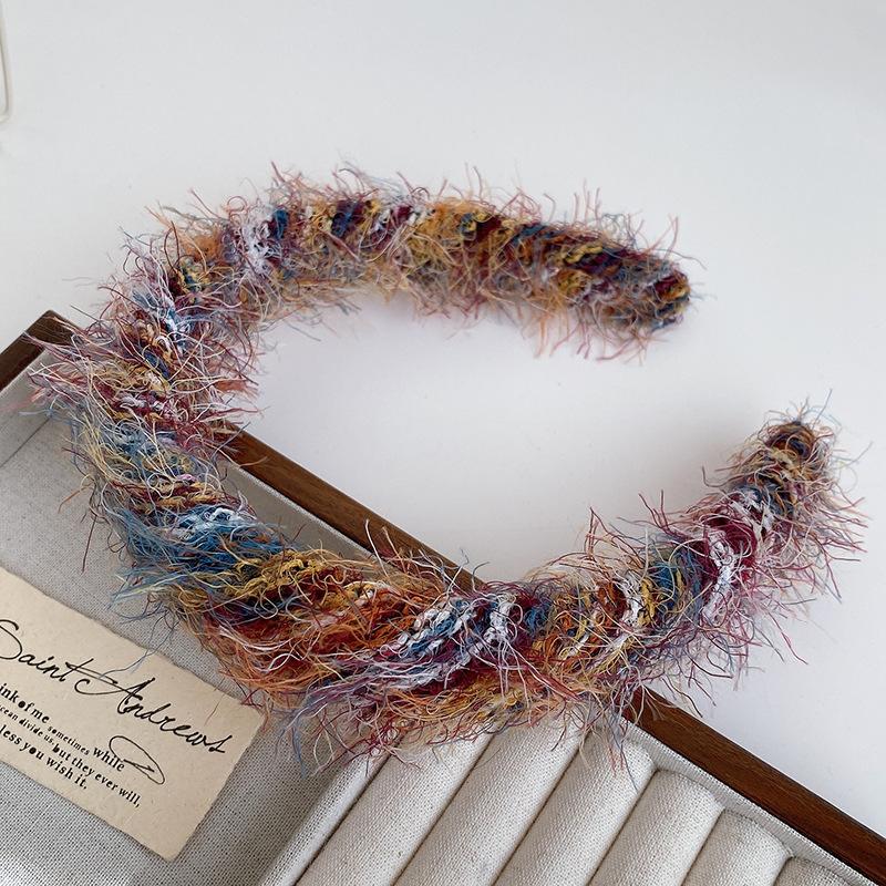 

Элегантная красочная плюшевая повязка на голову для женщин, изысканная широкая повязка для волос с губкой, корейские обручи для волос, головные уборы для макияжа, аксессуары для волос для девочек