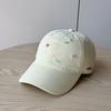 Korean Cute Embroidered Bow Yellow Baseball Cap Women's Spring Summer Face Small Cap Simple Versatile Travel Sun Baseball Cap
