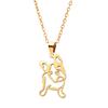 Stainless Steel Puppy Pendant Clavicle Necklace - Non-fading, Versatile, Personalized Animal Series.