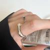 Vintage Inspired Chic Adjustable Copper Ring With Colorful Geometric Design Women For