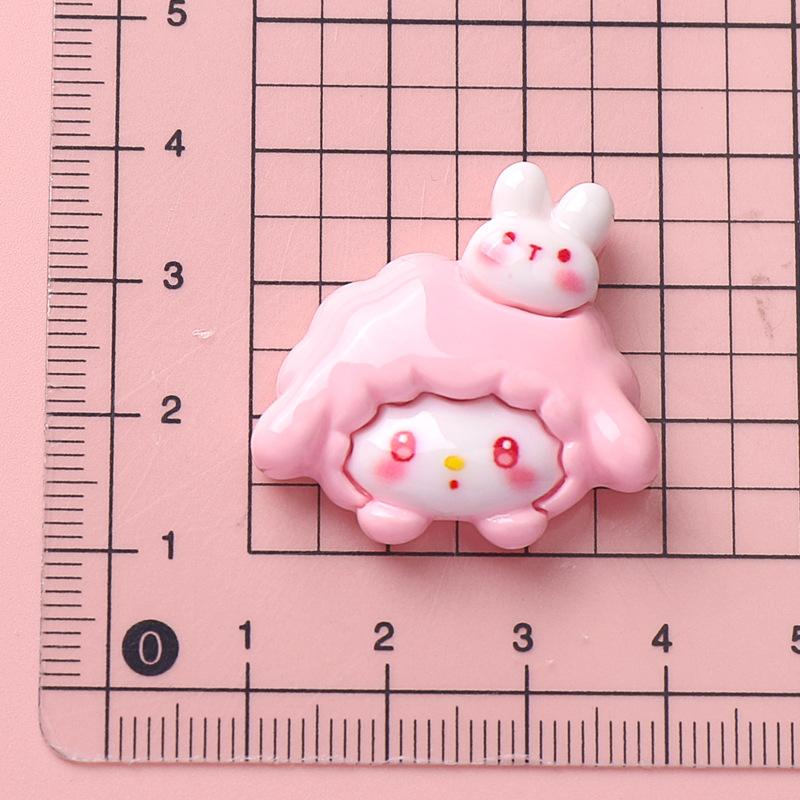 10 Pcs Cute Surface Cartoon Pink Little Sheep Ice Cream Resin Scrapbook Diy Jewelry Wedding Children Hairpin Accessories A66