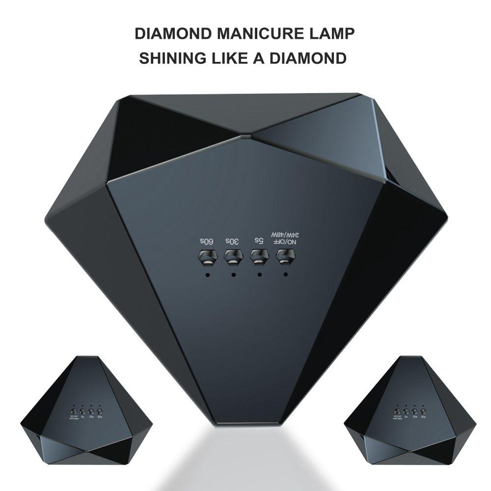 Lampa na nehty 48W Diamantový UV LED s rychlostí vytvrzování Leštící světla 30 LED Sušák na nehty 3 časovače Sada na manikúru a pedikúru na nehty s automatickým senzorem