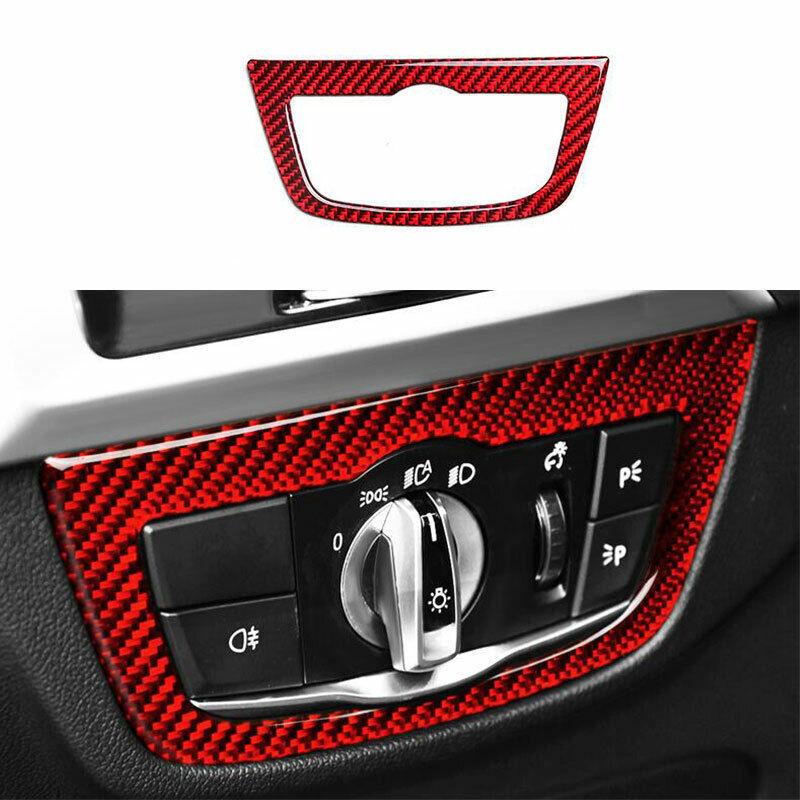Red Carbon Fiber Function Control Button Frame Trim For BMW X3 G01 X4 2018-