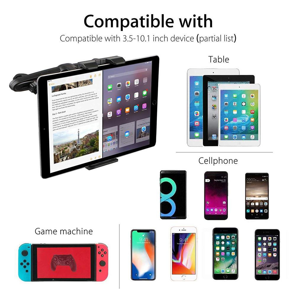 New 7 8 9 10 12.9 Inch Tablet Car Holder Back Seat Pillow Car Mount Cradle Soporte Tablet Desktop For iPad Stand Up Samsung Tab