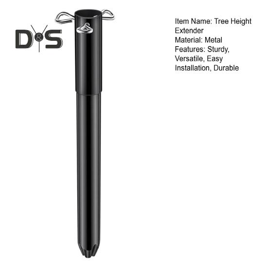 Rallonge de hauteur d'arbre de Noël artificiel, poteau d'extension de base d'arbre en métal avec 3 vis de fixation, rehausseur d'arbre de vacances adapté aux poteaux de 0,5 à 1,25 pouces