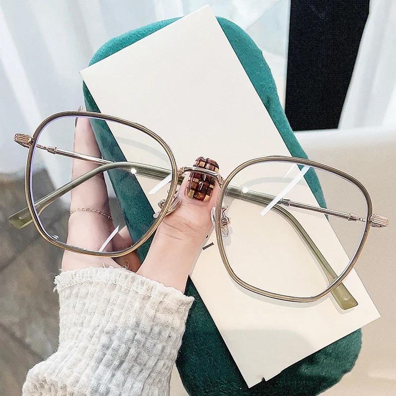 Women'S New Trend Myopia Glasses Large Square Frame Eyeglasses For Men Women Big Fashion Style Short-Sighted Clear Lens Eyewear