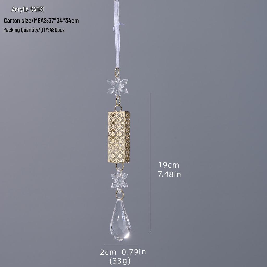 New Acrylic Christmas Tree Ornaments with Metal Hanging Strings