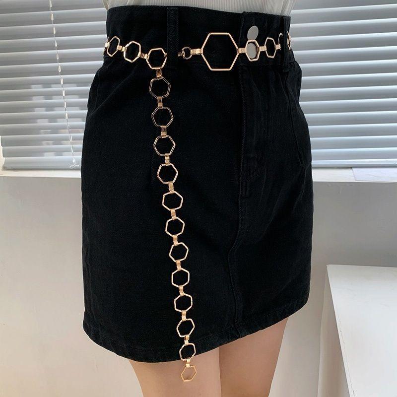 Waist Minimalist Trendy Chain For Feminine Outfits Featuring Rhinestones Gleaming