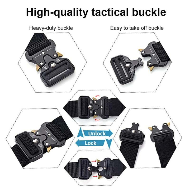 Red Ears Tactical Belt Men's Multifunctional Military Fan Canvas Belt Outdoor Faux Nylon Training Waist Belt