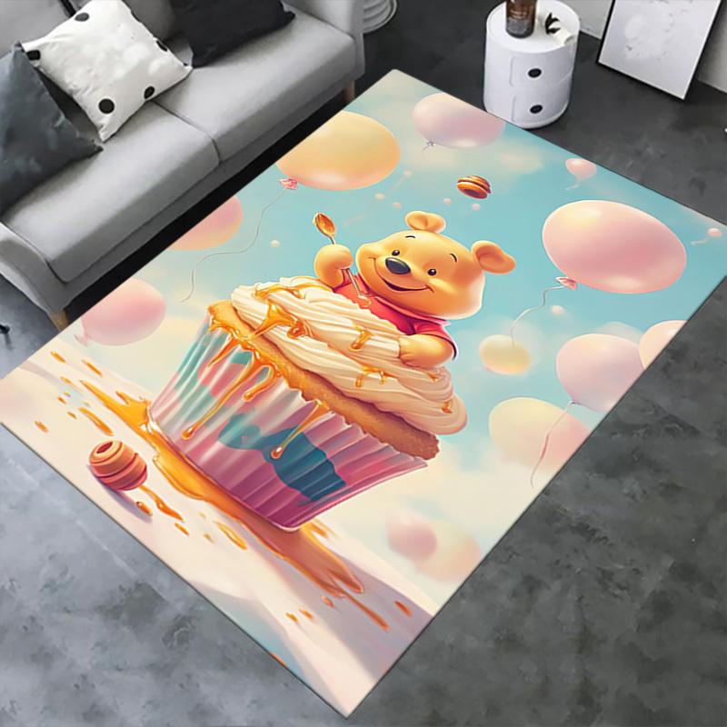 1pcWinnie the Pooh Cupcake Balloons Honey Office Carpet Under Chair Rug Gift Home Decoration Mat for Room Decorative Area Rugs Non