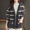 Sweaters Coat Cardigan for Women Winter Large Size Vintage Loose Long Sleeve Knit Cardigan Hooded Sweaters Jacket