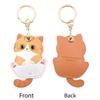 Hanger Pu Leather Cat Pendant DIY Access Card Cover Cute Key Protective Case Car Keyring