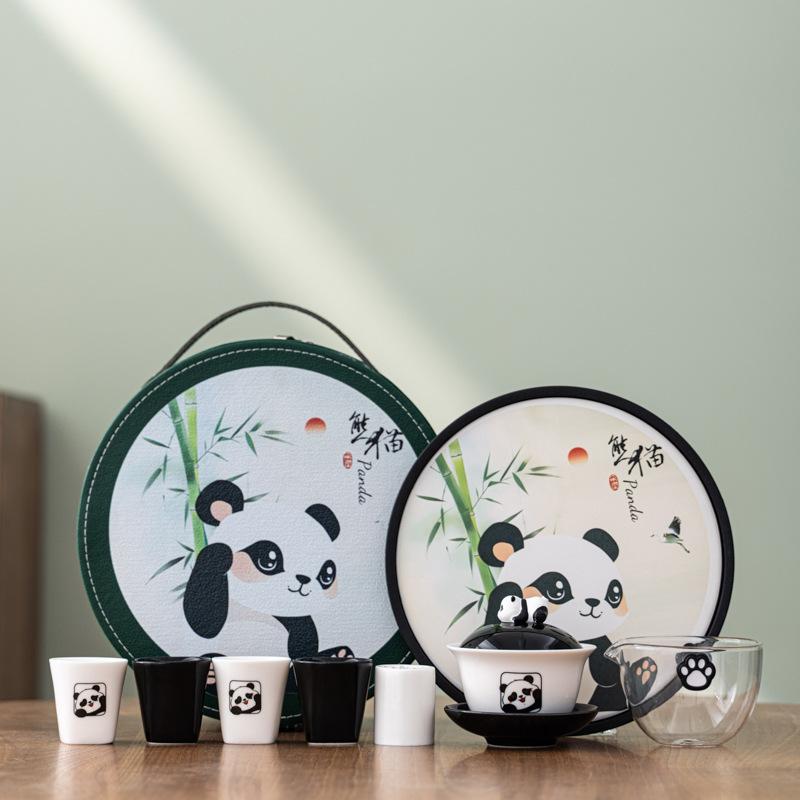 Creative Cute Panda Souvenir Business Company Merchandise High-end Gift Set Travel Tea Set