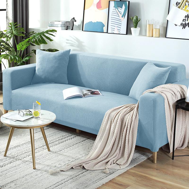 Sitzbezug aus Polarfleece, einfarbig, für Wohnzimmer, elastischer Sofabezug, Eckcouchbezug, Schonbezug, Sofaschutz