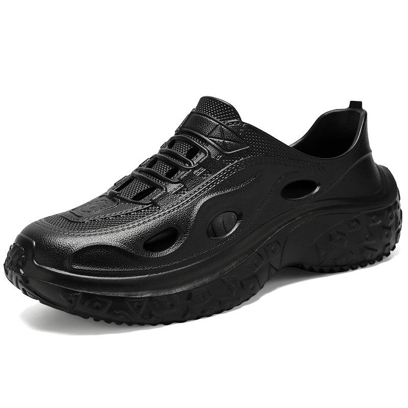 Men's Summer Lightweight Slip-On Hole Sandals, Thick Sole, Mud-Step Feel for Outdoor Beach Wear