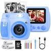 Kids Camera Instant Print, Birthday Gifts for Girls Boys with 3 Rolls Print Paper & 32GB Card, 48MP Toddler Digital Camera 1080P HD Video Toys Camera