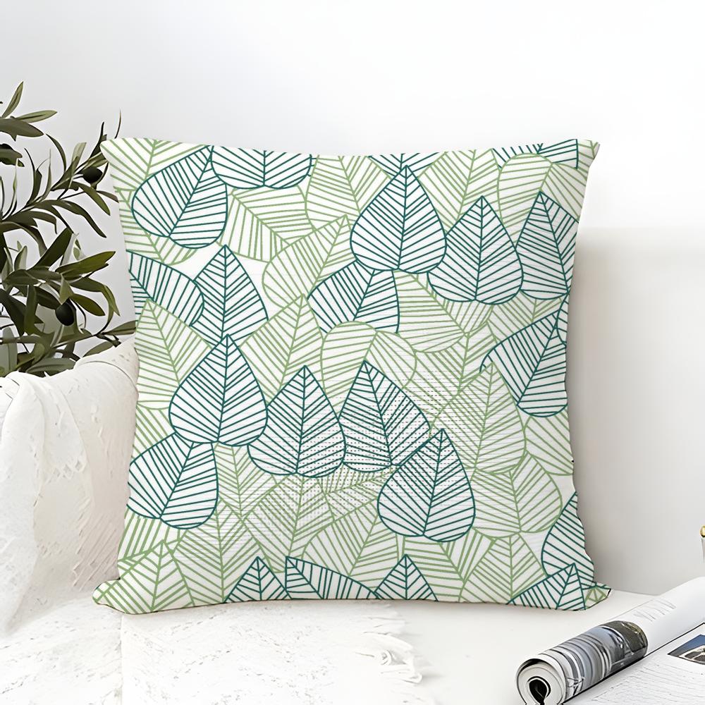 Minimal Artistic Leaf Texture Pillow Case Linen Pillow Case Sofa Home Decor Cushion Cover Cushion Cove