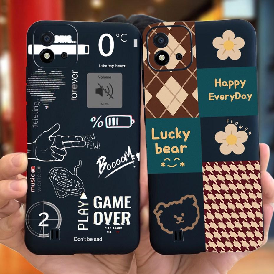 Lovely Pattern Phone Case For Realme C11 2021 C 11 2020 RMX2185 Macaroon Silicone Soft Cases Cover For Realme C11 (2021) RMX3231