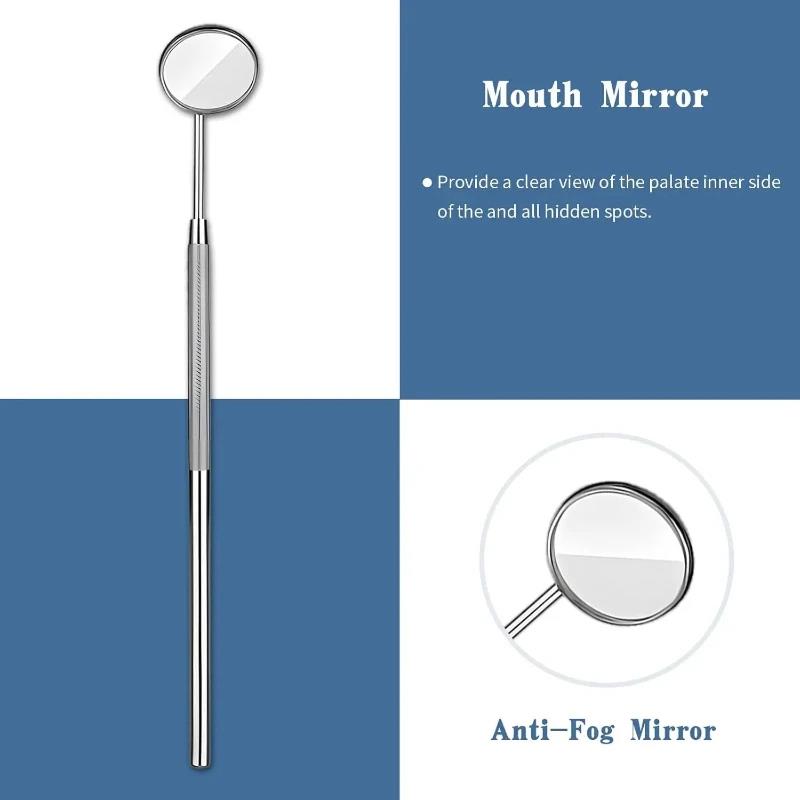 Dental Tool Set Dental Mirrors Oral Scope Tweezers 3pcs Stainless Steel Teeth Cleaning Tool Oral Dental Cleaning Kit Dentist 3