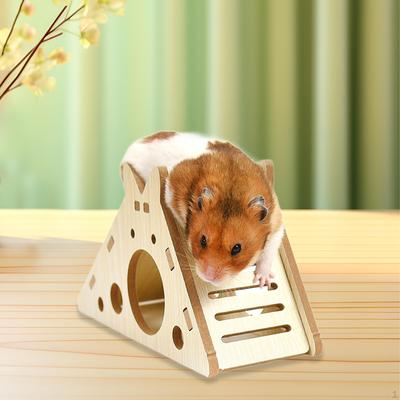 Hamster Habitat And Wooden Hideaway for Small Pets with Slide