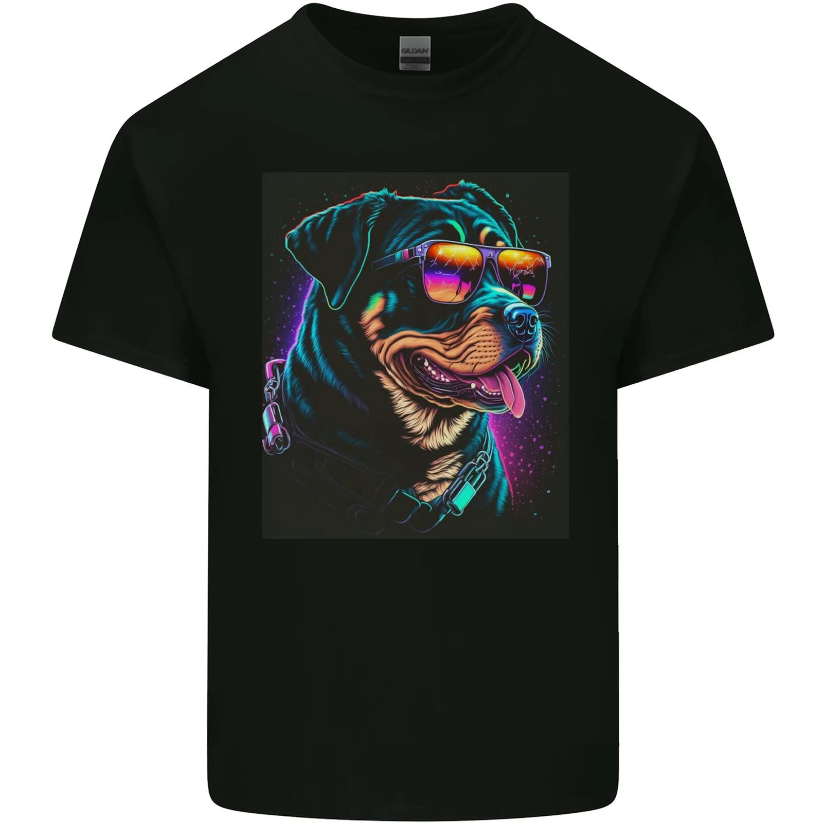 A Cool Rottweiler With Glasses Dog Kids T-Shirt Childrens S