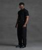 PHERMENON Muscle Fit Lettering Plain Collared T-Shirt - Black