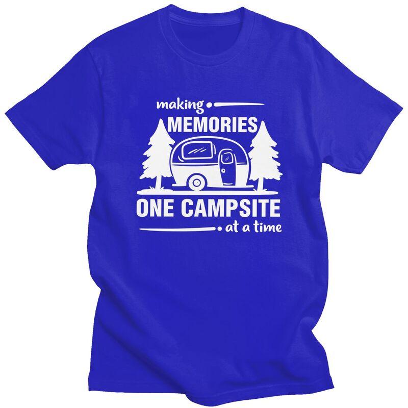Custom Cool Adventure Camping Happy CamperCamping T Shirt Men 100 Cotton Tshirt Casual Tee Tops Streetwear Tshirts
