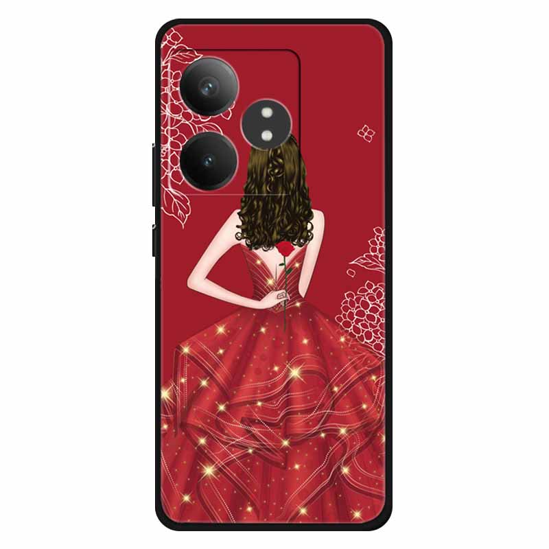 

For Realme GT 6 GT6 Case Soft Silicone Wolf Cat TPU Paint Back Cover For Realme GT 6T Cases Phone Cute Shell RealmeGT6 Luxury Realme GT 6