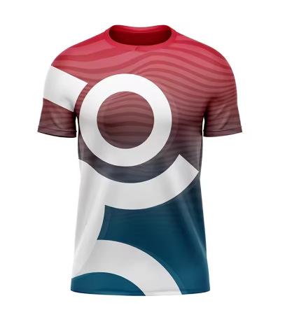 Simple Fashion Running T-Shirt Summer Casual Outdoor Fitness 3D Printed Men's Sports T-Shirt Shoe Neck T-Shirt
