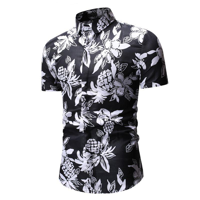 Mens Hawaii Floral Casual Shirt Short Sleeve Luxury Slim Fit Dress Tops Shirts