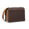 Michael Kors MK Hendrix Monogram Gold Buckle Flap Crossbody Bag Mini Women Bags Dark-Brown 32F0G1HC0B-252
