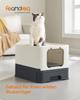 FEANDREA Closed Litter Box for Cats, Toilet House, Removable Tray, Shovel, Brush, for Large Cats, Load Capacity 15 Kg, Anti-Mark, Anti-Leakage