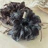 Sheer Gingham Scrunchies With Thin Ribbons Transparent Plaid Hair Ties Fairy Style Light Weight Hair Rope For Summer