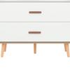 Children's Wardrobe, Wardrobe with Clothes Rail, with Drawers, Open Wardrobe, Solid Wood Handles, Made of Chipboard, White+natural Wood, 80×46×141,5cm