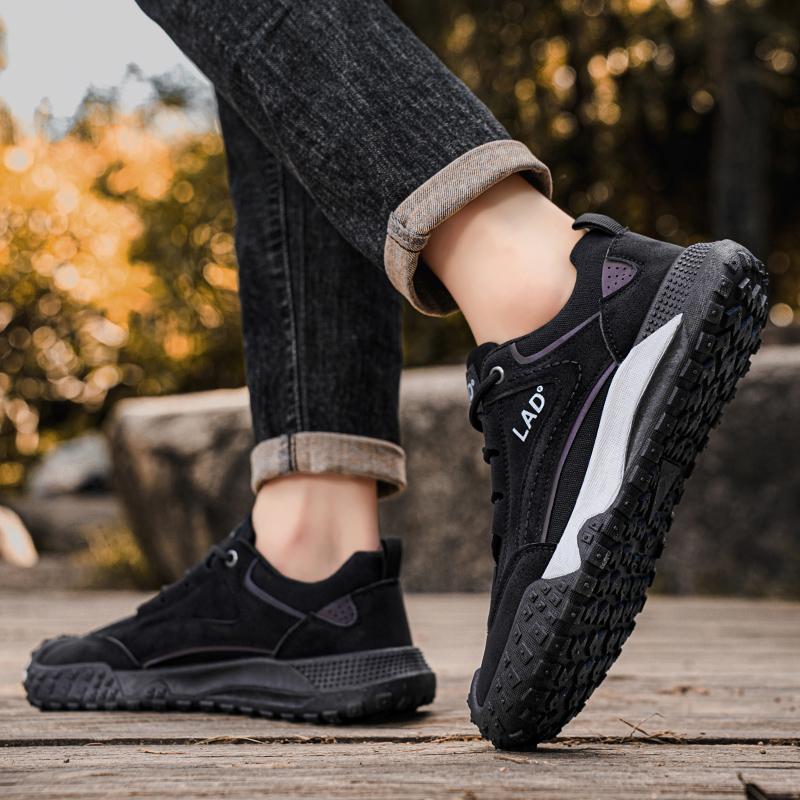 Modne Wiosenne Casualowe Sneakersy Męskie Retro Sportowe Sznurowane Gruba Podeszwa Odporne na Ścieranie Odzież Robocza Trend Modowy Outdoorowe Buty Górskie
