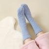 1 Pair Women Sleeping Socks Thickened Warm Fabric Coral Velvet Solid Color Socks Autumn Winter