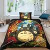 Anime Duvet Cover Pillowcase Bedding Set T-Totoros Kawaii Adult Boy Girl Bedroom Decoration Children Single Double Home Textiles