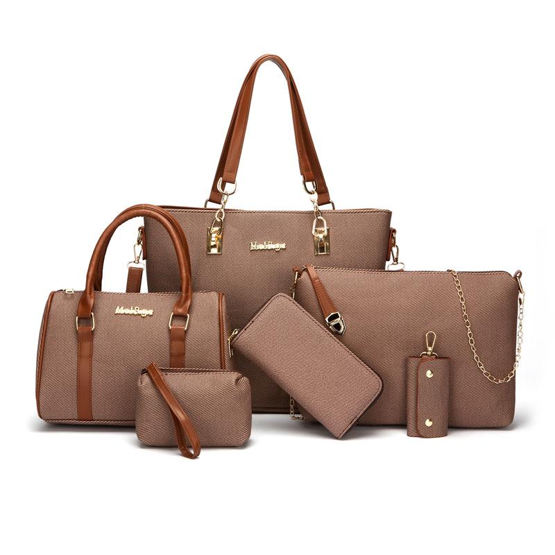 Multi-piece new pu fashion mother and child bag six-piece set portable shoulder messenger women's bag