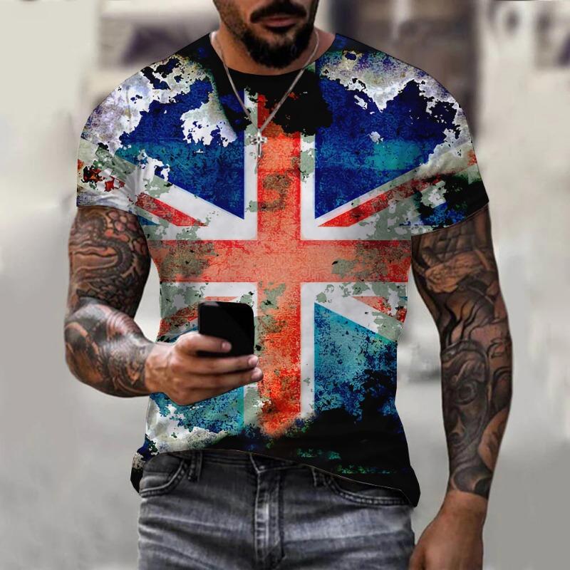 Britse Vlag VK Verenigd Koninkrijk 3D Print T-shirts Mannen Vrouwen Casual Mode Oversized Korte Mouw T-shirt Mannen T-shirts Tops Kleding