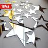19Pcs 3D Acrylic Mirror Star Wall Stickers Self Adhesive Star Decals Removable DIY Mural for KidsBedroomLivingRoom HomeArt Decor