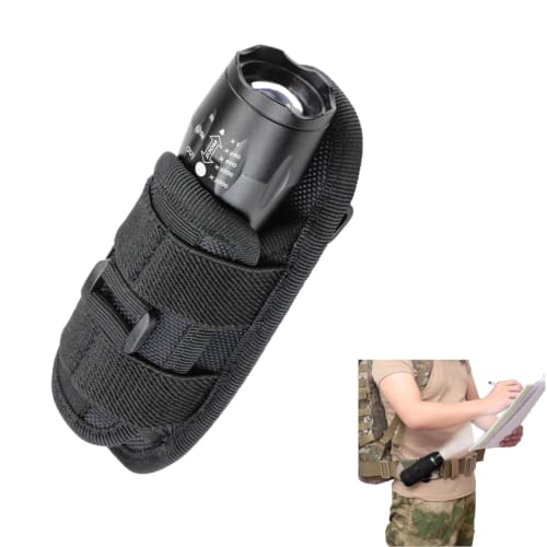 aninako Portable Flashlight Bag, Belt Pouch, Small Penlight Pouch, Outdoor Flashlight Storage Bag, Nylon Outdoor Flashlight Sleeve with Adjustable Swi