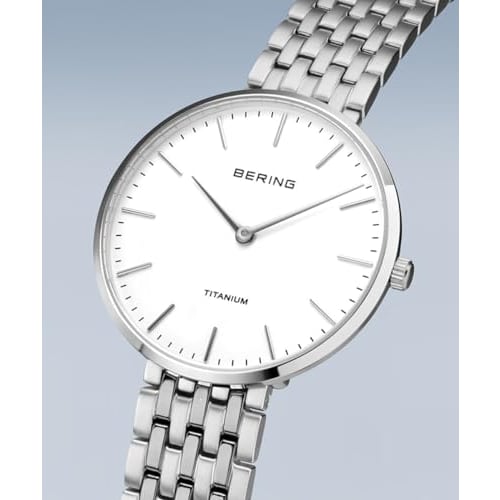 [Officially Imported] BERING Unisex Watch with Shatter-Resistant and Scratch-Resistant Sapphire Crystal, Long-Term Warranty, Silver Link Strap (19334-