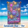 Dog Theme Beach Towel Personalized Custom Name & Text Soft Quick Dry Beach Towel for Swimming Travel