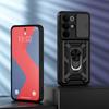 KEYSION Shockproof Armor Case for Realme C85 5G Slide Camera Lens Protection Ring Stand Phone Back Cover for OPPO Realme C85 Pro