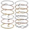925 Silver Women's Bracelet with Heart T-shaped Buckle and Adjustable Bracelet, Fashionable DIY Jewelry Gift