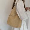 French Straw Woven Bag Female Literary Society Work Commuting Bag New Summer Fresh Woven Bucket Bag