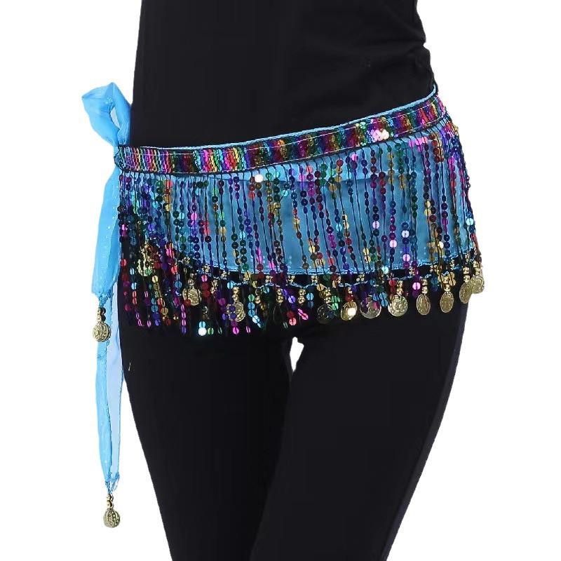 Sallantılı Payetli Boho Göbek Dansı Kalça Eşarbı Payetli Kalça Eşarbı Dans Performansı Kıyafetleri Caz Dans Aksesuarları Gösteri Kostümleri