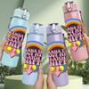 1PC I Wanna Smack Him Slogan Print 750ml Color Plastic Sports Water Bottle Leakproof Flip Straw Lid Suitable for Sports Office Home Use